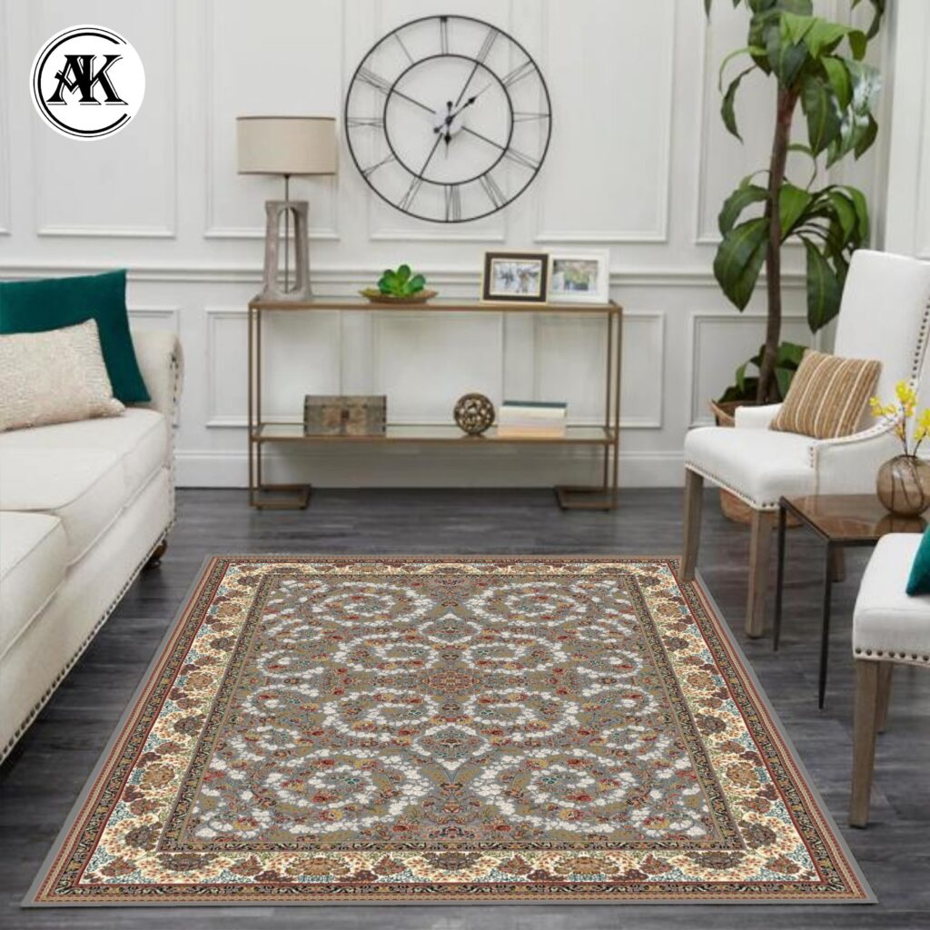 دکوراسیون فرش طرح 700 شانه افشان رز فیلی