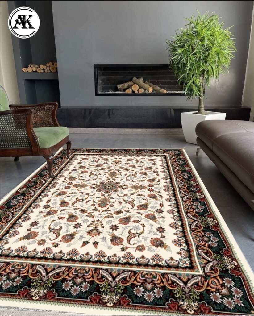 دکوراسیون فرش طرح 700 شانه افشان هلما کرم