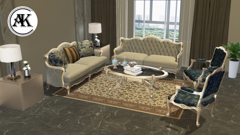 دکوراسیون فرش طرح 700 شانه افشان گلریز کرم