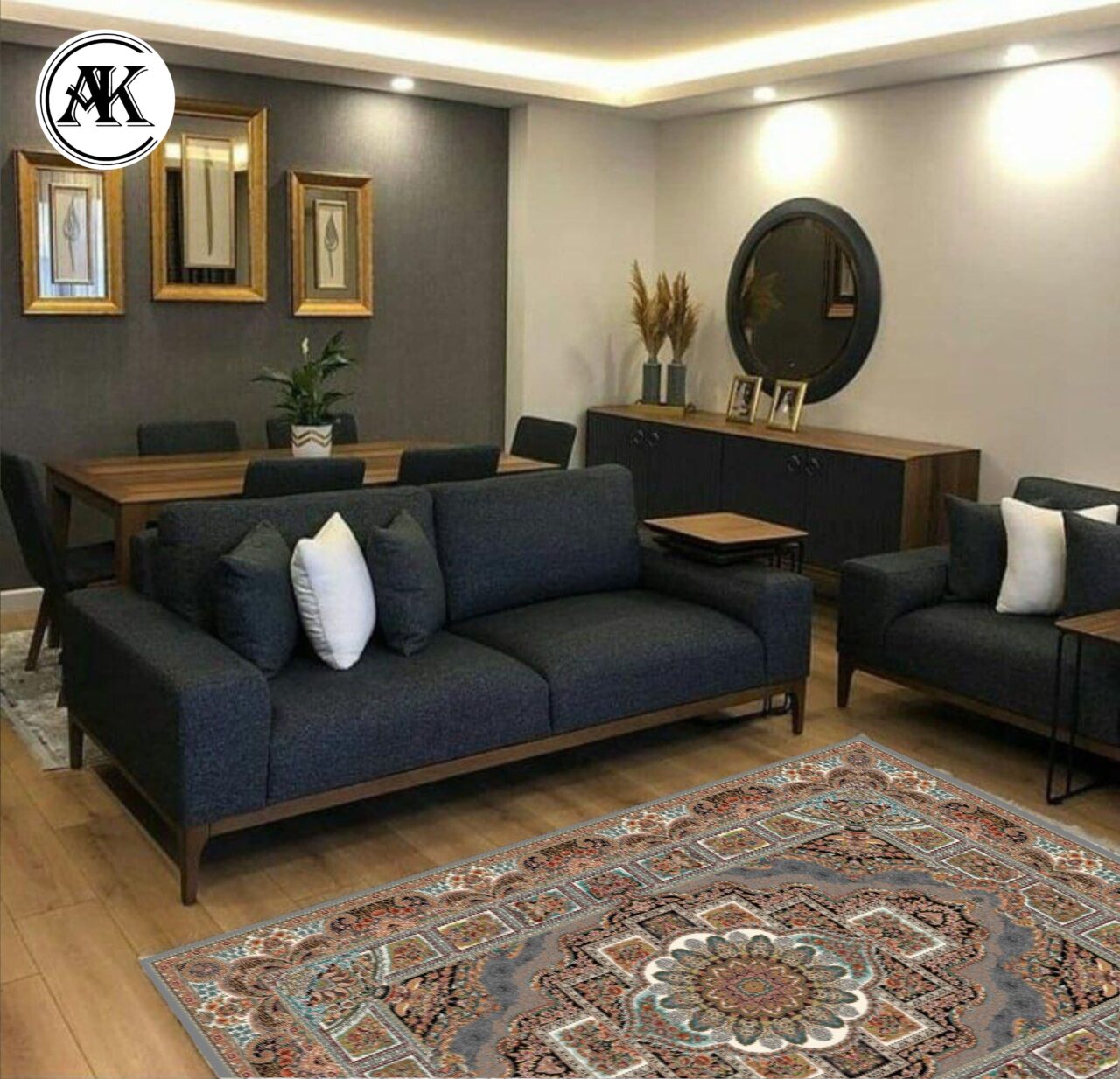 دکوراسیون فرش طرح 700 شانه حوض نقره فیلی