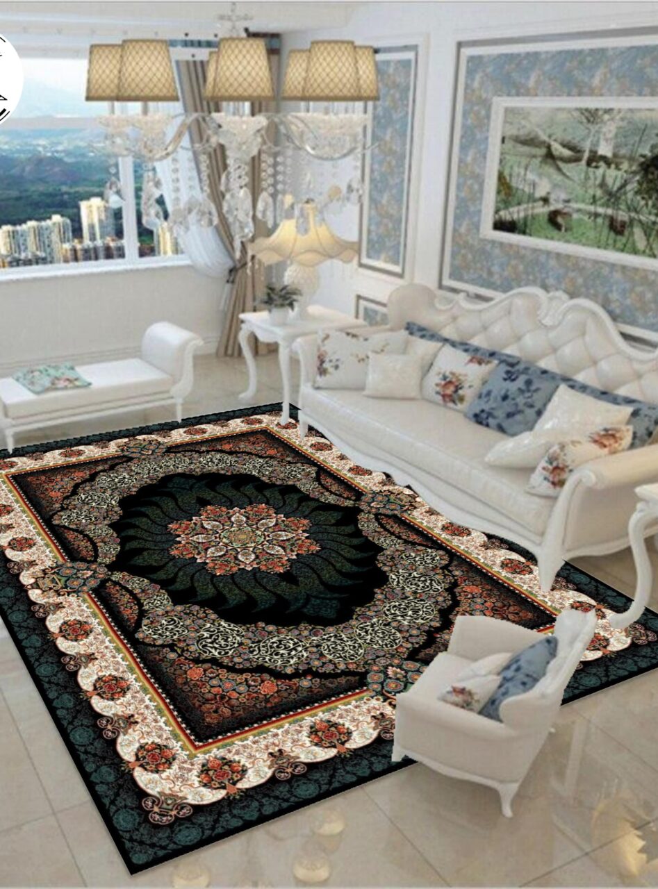 دکوراسیون فرش طرح 700 شانه سودا سرمه_ای