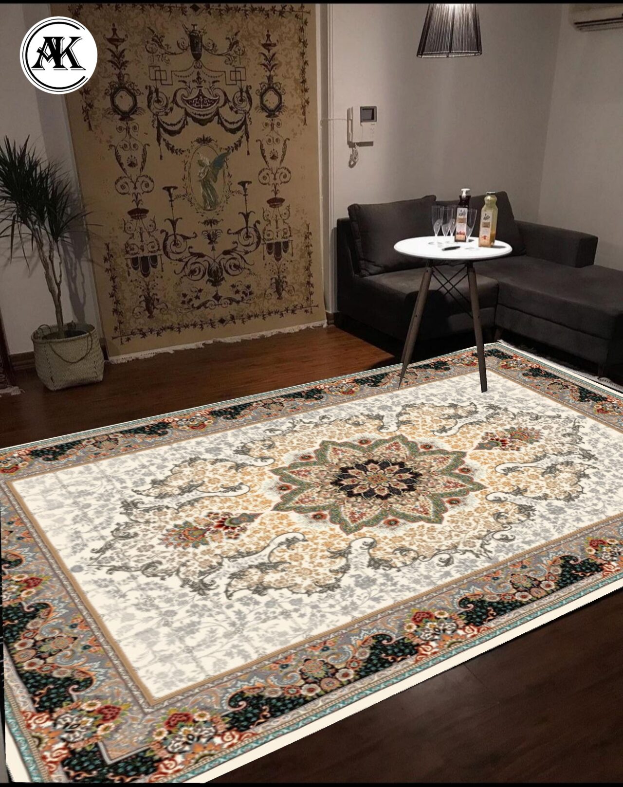 دکوراسیون فرش طرح 700 شانه هیوا کرم