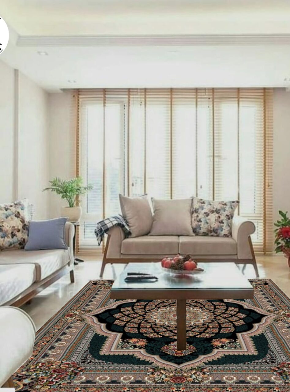 دکوراسیون فرش طرح 700 شانه لوکس سرمه_ای