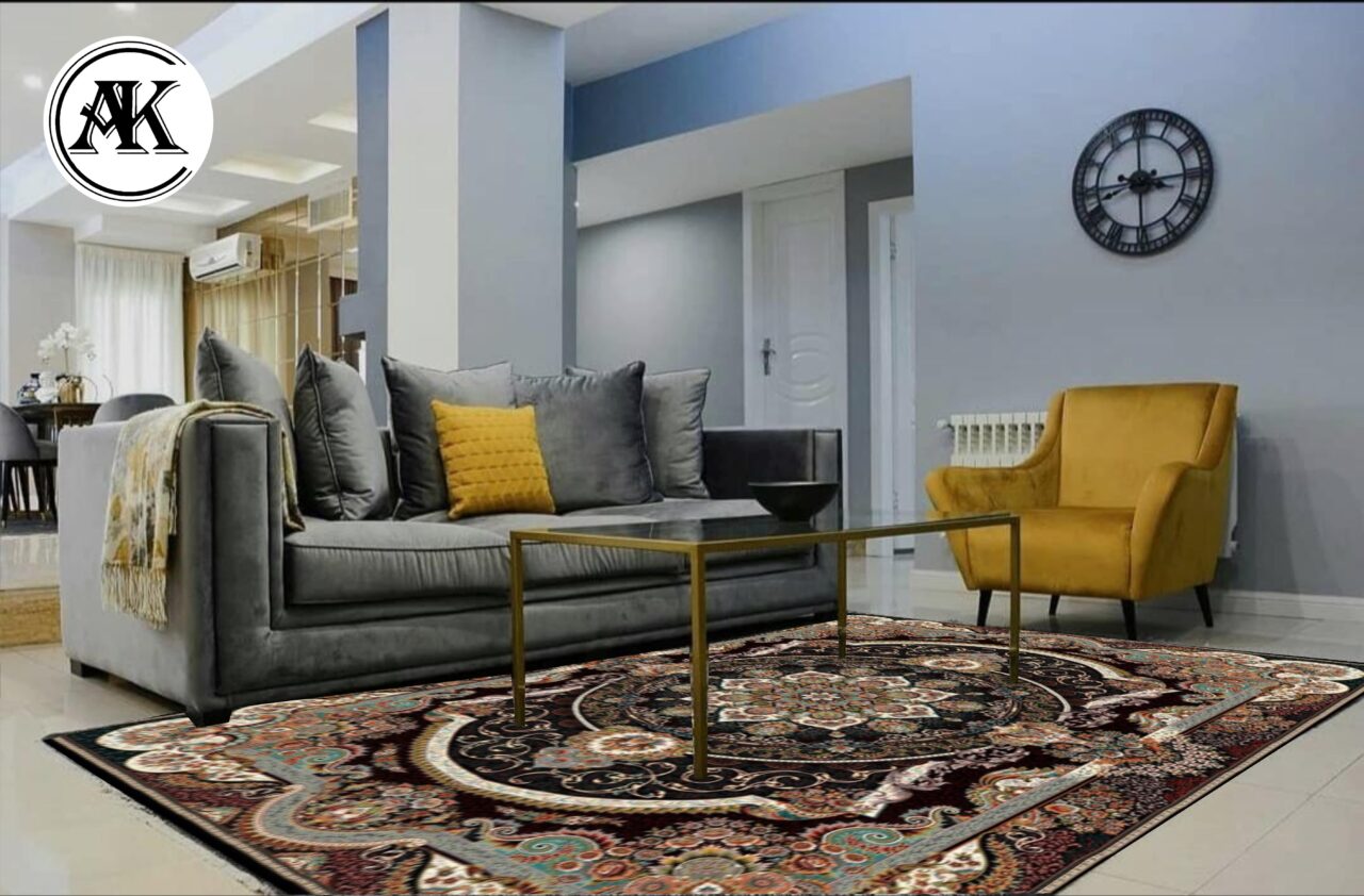 دکوراسیون فرش طرح 700 شانه مانا سرمه_ای