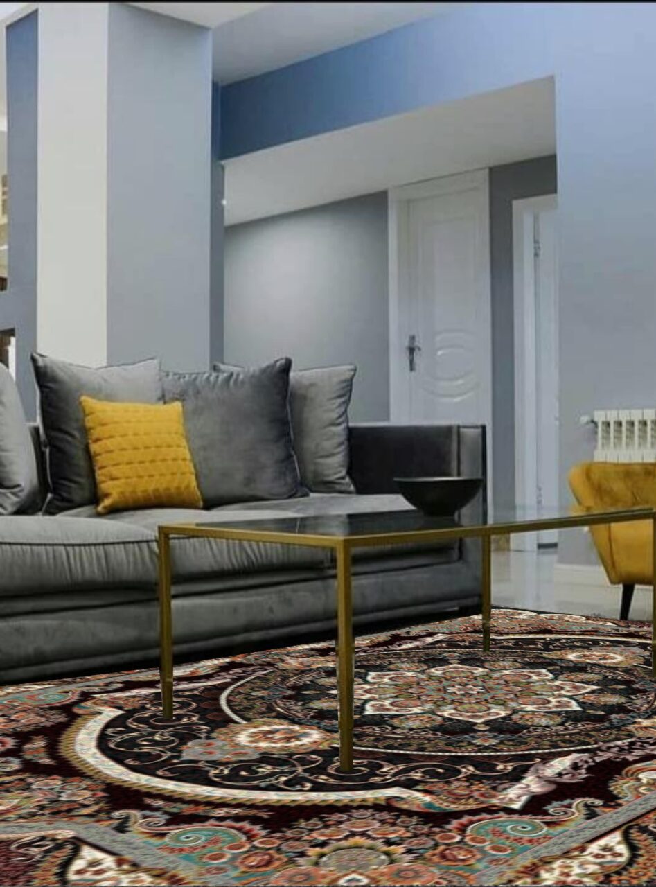 دکوراسیون فرش طرح 700 شانه مانا سرمه_ای