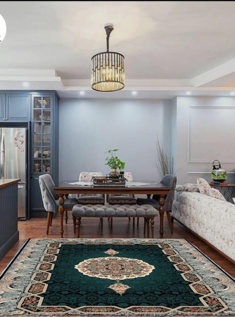 دکوراسیون فرش طرح 700 شانه هالیدی سرمه_ای