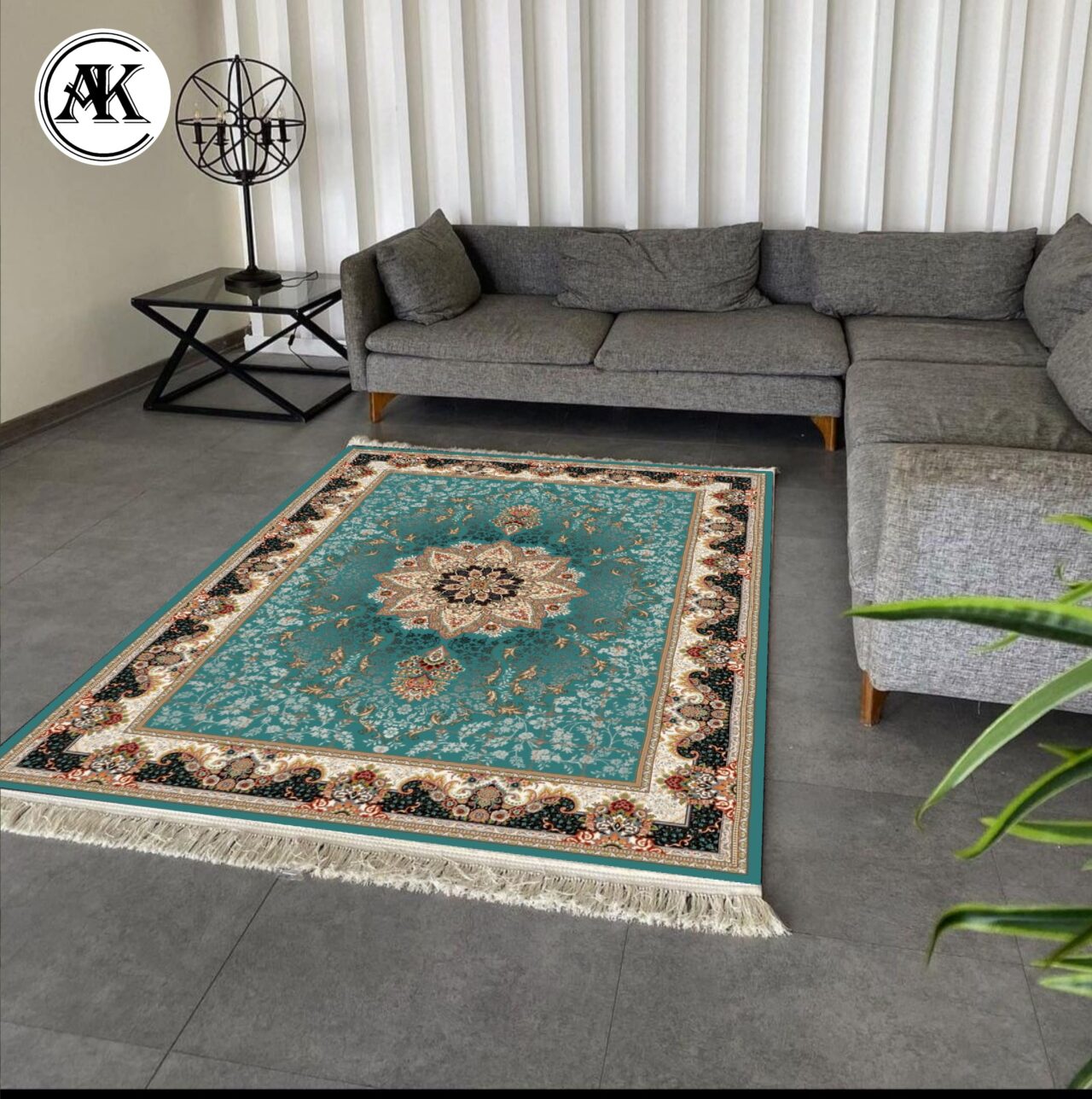 دکوراسیون فرش طرح 700 شانه هیوا آبی