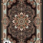 عکس کامپیوتری فرش طرح 700 شانه نسترن سرمه_ای