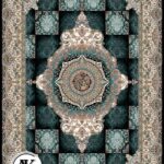 عکس کامپیوتری فرش طرح 700 شانه نیلوفر سرمه_ای