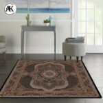 دکوراسیون فرش 700 شانه ماهی جام سرمه ای با نخ اکریلیک