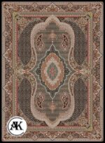 عکس کامپیوتری فرش 700 شانه ماهی جام سرمه ای با نخ اکریلیک