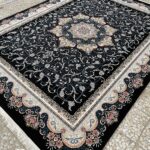 فرش 700 شانه صنوبر سرمه_ای با نخ اکریلیک (2)