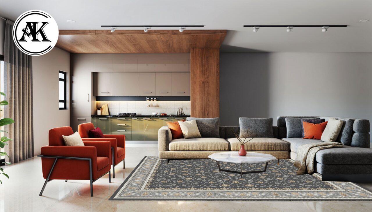 دکوراسیون فرش 700 شانه مهگل دلفینی پالت طلاکوب