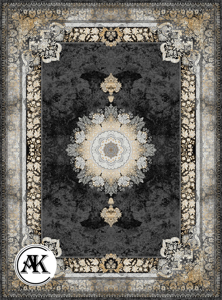 عکس کامپیوتری وینتیج شاهکار سرمه-ای پالت طلاکوب