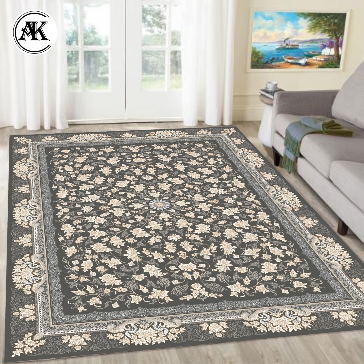 دکوراسیون فرش 700 شانه جانان دلفینی پالت طلاکوب