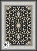 عکس کامپیوتری فرش 700 شانه تلما سرمه‌ای پالت طلاکوب