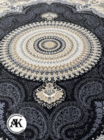 فرش 700 شانه ترمه سرمه‌ای پالت طلاکوب (1)