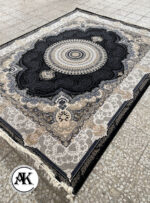 فرش 700 شانه ترمه سرمه‌ای پالت طلاکوب