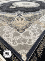 فرش 700 شانه ترمه سرمه‌ای پالت طلاکوب (2)