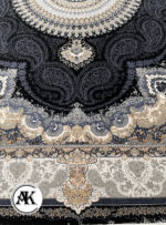 فرش 700 شانه ترمه سرمه‌ای پالت طلاکوب (4)