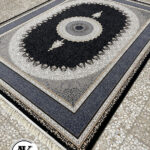 فرش 700 شانه ساوین سرمه ای پالت طلاکوب