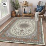 شبیه‌سازی فرش 700 شانه طاووس کرم با نخ اکریلیک