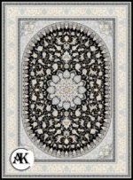 عکس کامپیوتری فرش 700 شانه اصفهان سرمه ای پالت طلاکوب