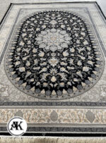 فرش 700 شانه اصفهان سرمه ای پالت طلاکوب (3)