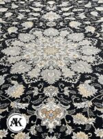 فرش 700 شانه اصفهان سرمه ای پالت طلاکوب (5)