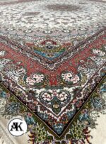 فرش 700 شانه طاووس کرم با نخ اکریلیک (2)