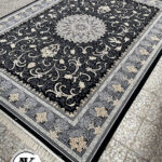 فرش 700 شانه طناز سرمه ای پالت طلاکوب (1)