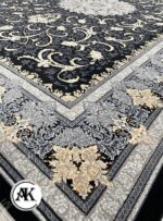 فرش 700 شانه طناز سرمه ای پالت طلاکوب (2)