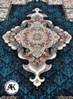 فرش 700 شانه چشمه سرمه ای با نخ اکریلیک (2)