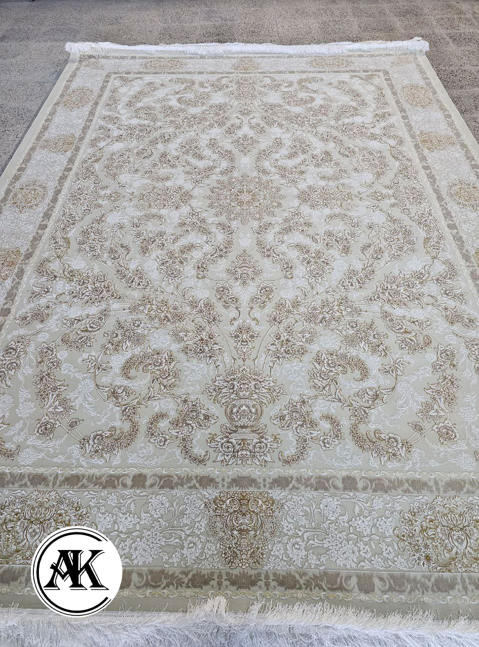 فرش 1200 شانه الیسا کرم گل برجسته (2)
