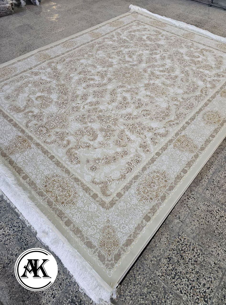 فرش 1200 شانه الیسا کرم گل برجسته (3)