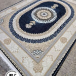 فرش 1200 شانه صدرا سرمه‌ای گل برجسته (3)