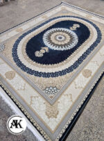 فرش 1200 شانه صدرا سرمه‌ای گل برجسته (3)