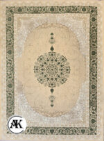 فرش 1200 شانه آبالون بژ سبز گل برجسته (1)