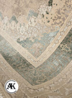 فرش 1200 شانه ترمه بژ سبز گل برجسته (3)