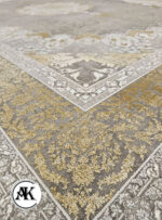 فرش 1200 شانه ترمه طلایی گل برجسته (1)