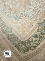 فرش 1200 شانه مانیا بژ سبز گل برجسته (3)