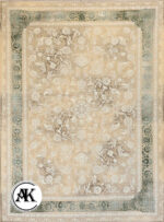 فرش 1200 شانه مدیسا بژ سبز گل برجسته (2)