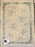فرش 1200 شانه مدیسا بژ سبز گل برجسته (4)