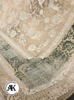 فرش 1200 شانه مدیسا بژ سبز گل برجسته (5)