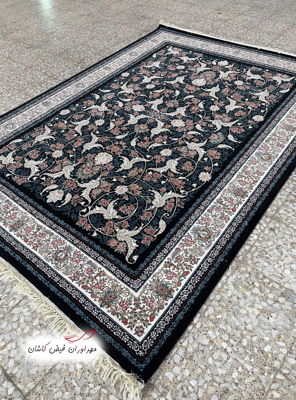 فرش 700 شانه افشان درباری سرمه‌ای پالت فیلی ورژن (1)