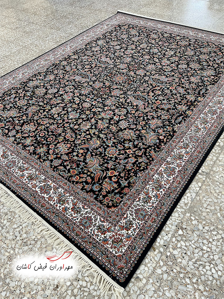 فرش 700 شانه گل مرغ سرمه‌ای ورژن (1)