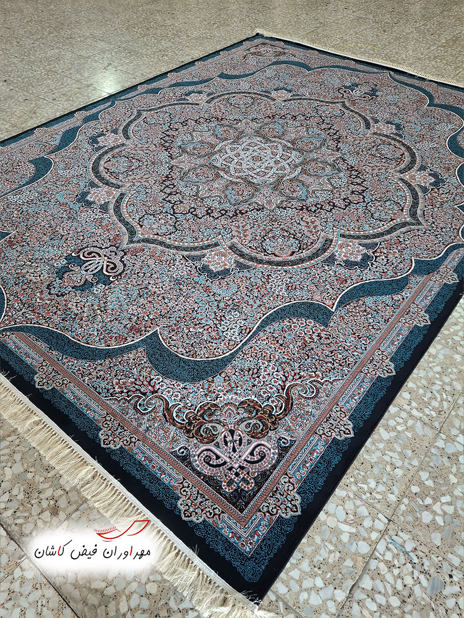 فرش 700 شانه سیاوش سرمه‌ای با نخ اکریلیک (1)