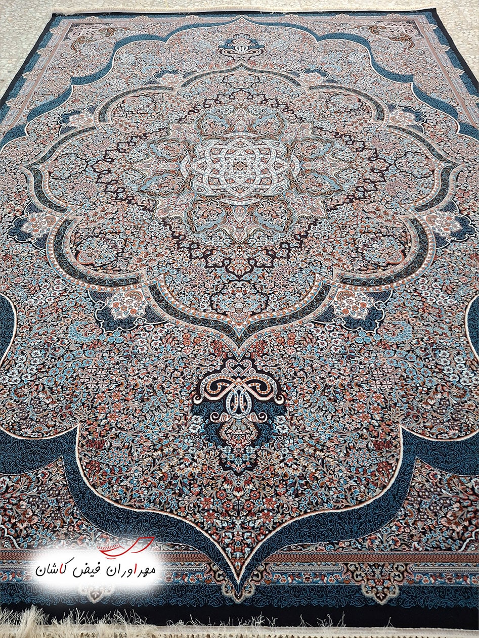 فرش 700 شانه سیاوش سرمه‌ای با نخ اکریلیک (3)
