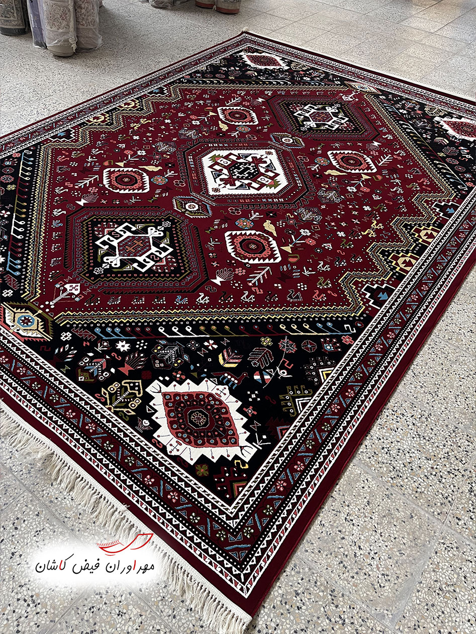 فرش 700 شانه گبه لاکی با نخ اکریلیک (1)