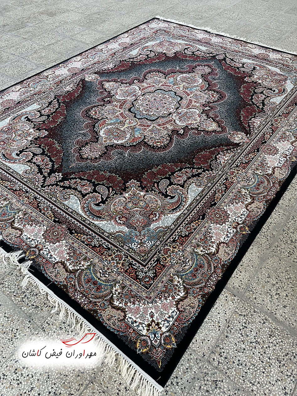 فرش 700 شانه ستاره سرمه‌ای با نخ اکریلیک (1)